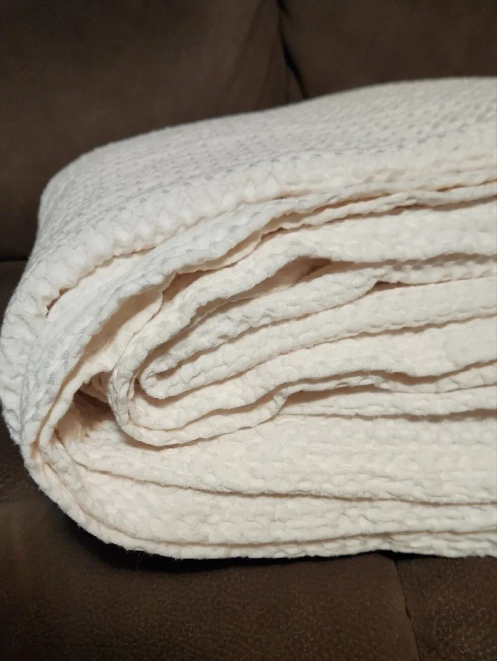 Threshold King Size Blanket Natural Fibers, Ivory, Like New